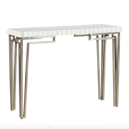 1437-06 - Capiz Console Table - Ghost Finish