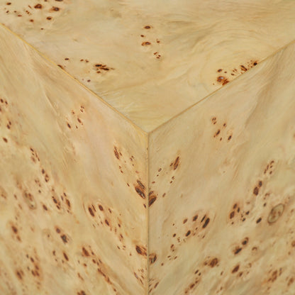 1461-40 - Cube Side Table - Natural Burl Finish