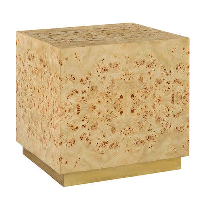 1461-40 - Cube Side Table - Natural Burl Finish