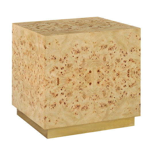 1461-40 - Cube Side Table - Natural Burl Finish