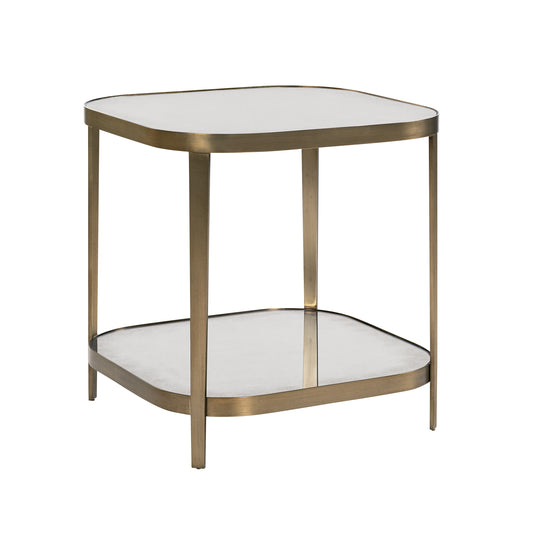 1560-56 - Orlando Square Side Table - Antique Brass Finish