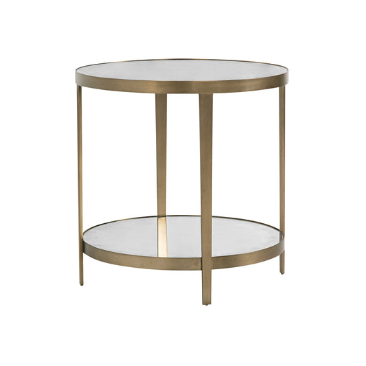 1561-56 - Orlando Round Side Table - Antique Brass Finish