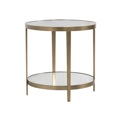 1561-56 - Orlando Round Side Table - Antique Brass Finish