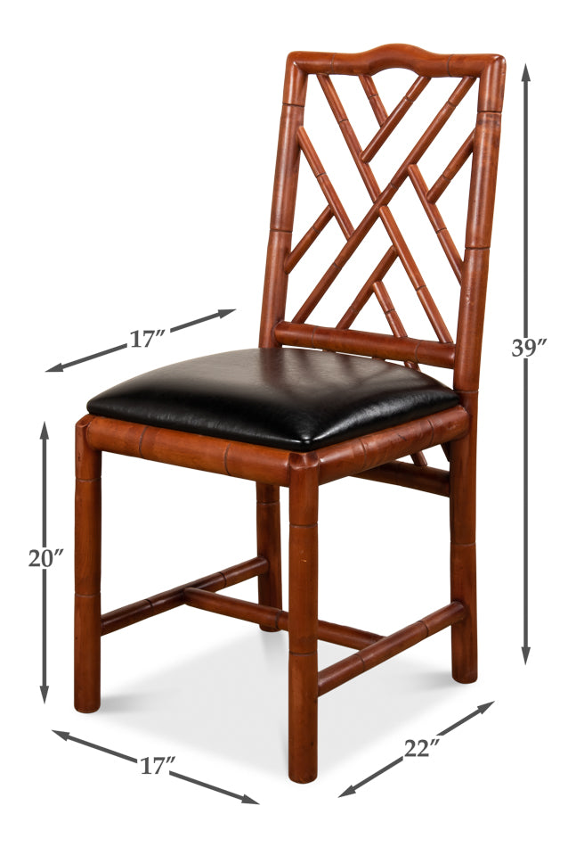 BRIGHTON BAMBOO SIDE CHAIR, BROWN