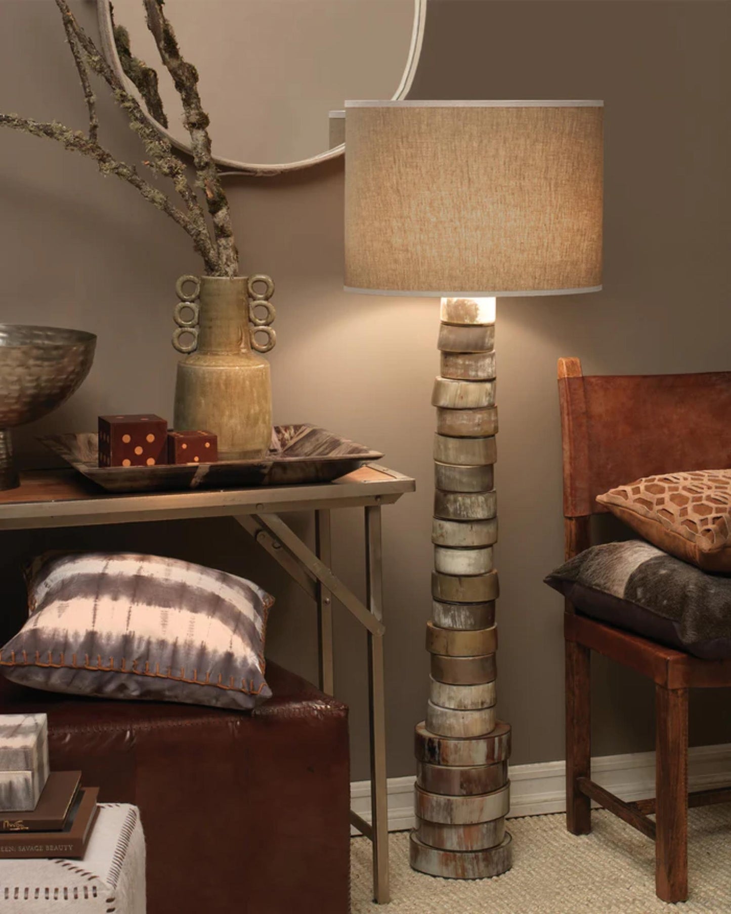 Stacked Horn Floor Lamp