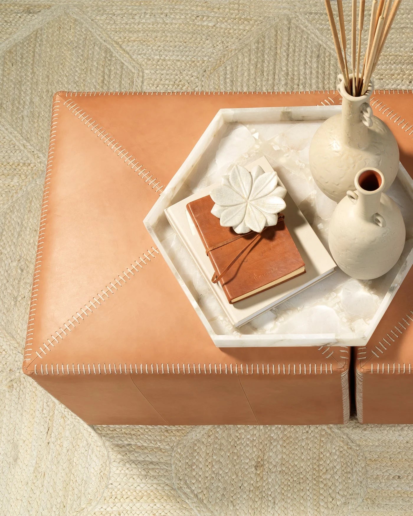 Ottoman, Large, Buff