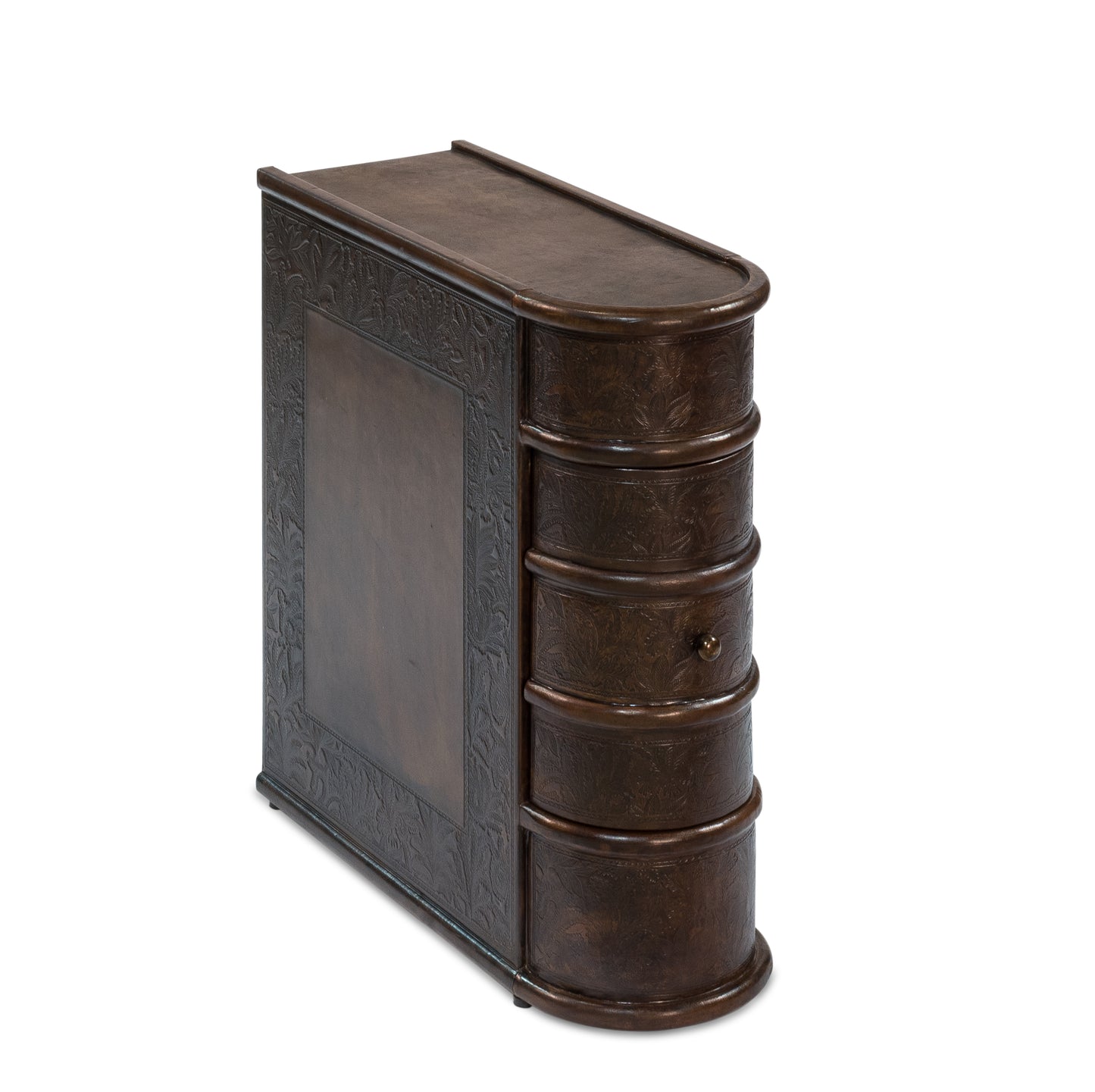 Barnes Leather Book Side Table