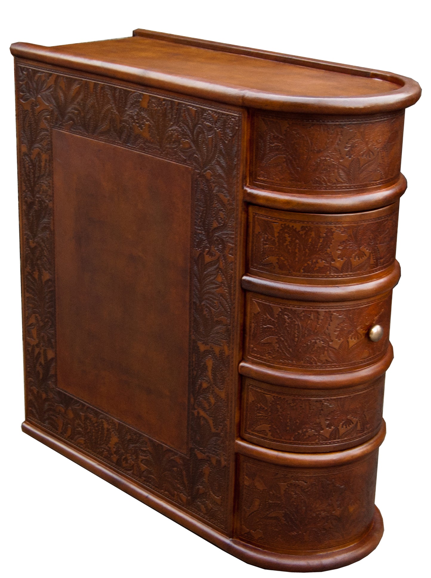 Barnes Leather Book Side Table