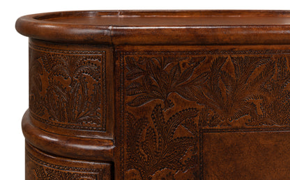Barnes Leather Book Side Table