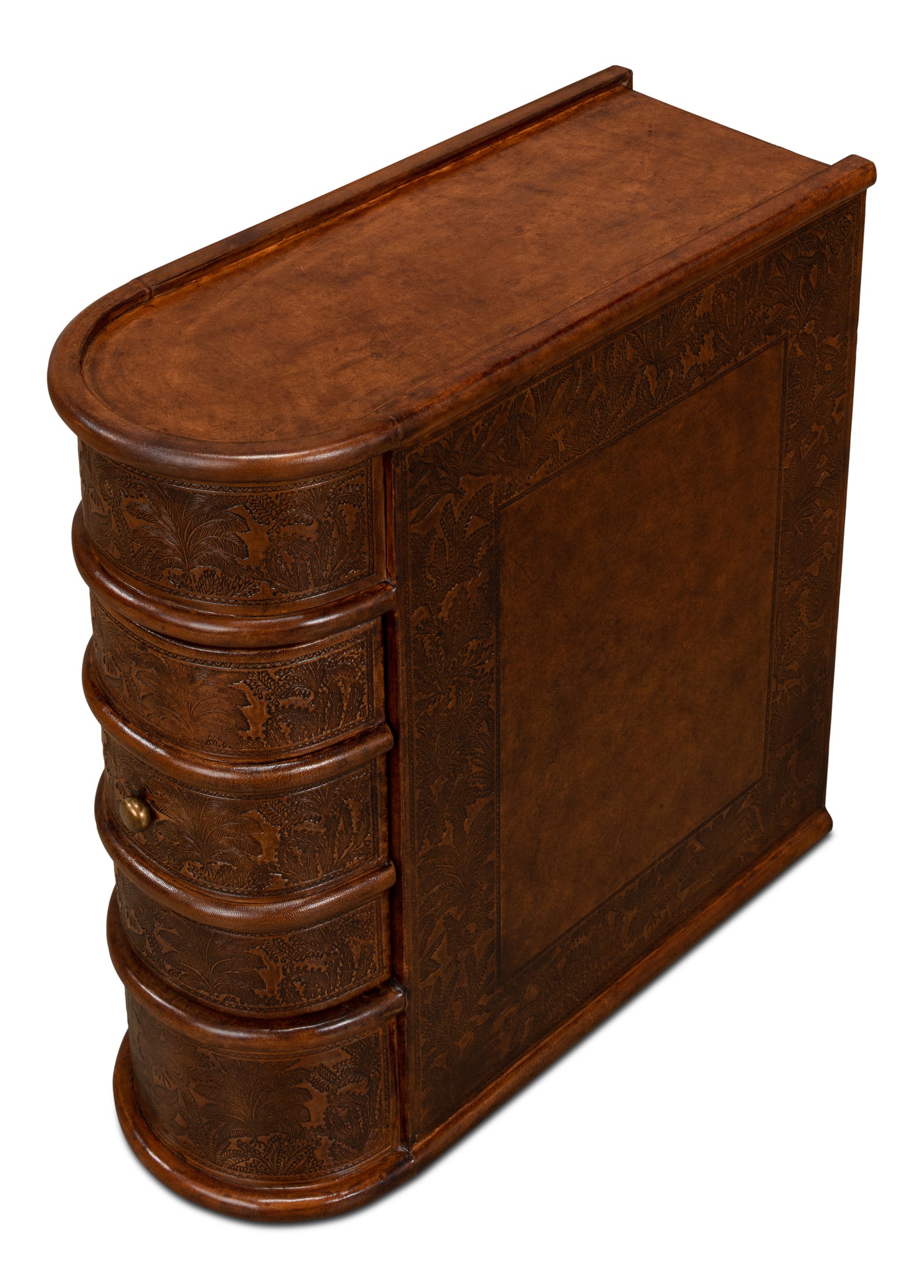 Barnes Leather Book Side Table