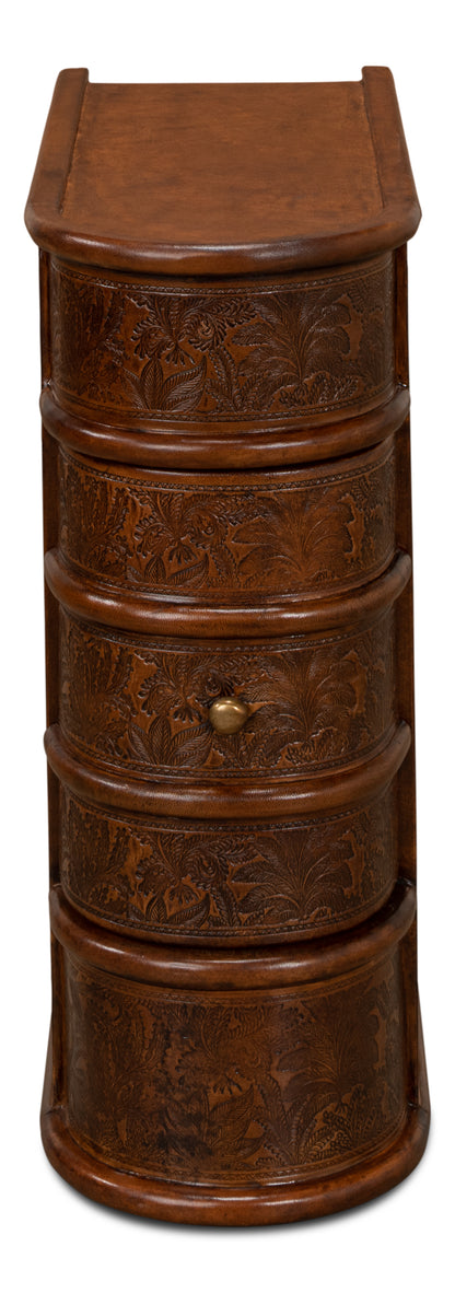 Barnes Leather Book Side Table