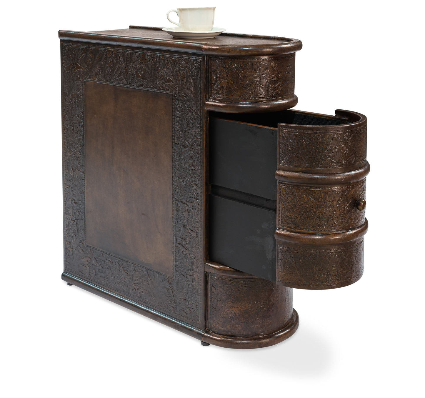 Barnes Leather Book Side Table