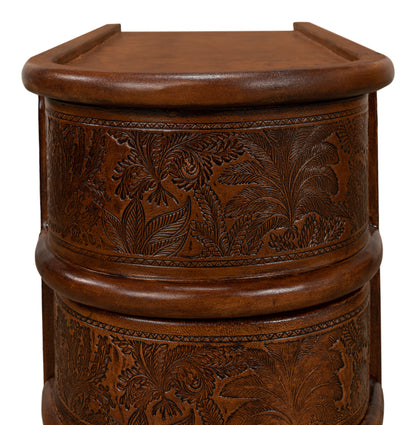 Barnes Leather Book Side Table