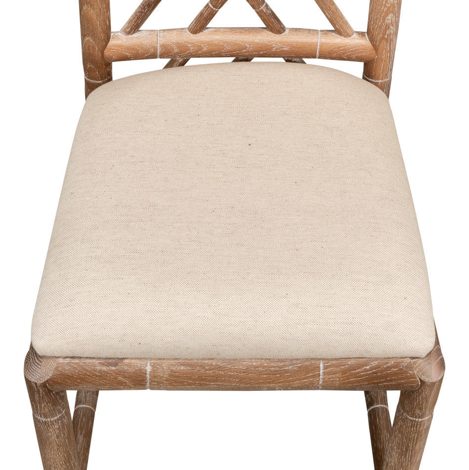 BRIGHTON BAMBOO SIDE CHAIR, BEIGE