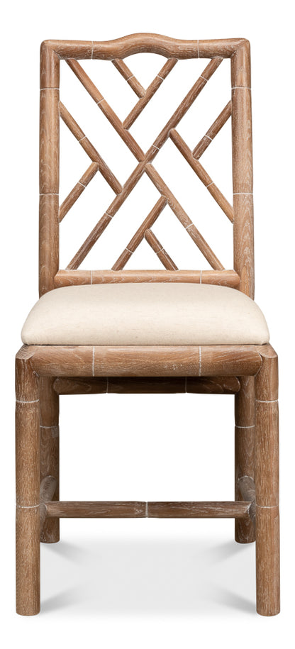 BRIGHTON BAMBOO SIDE CHAIR, BEIGE