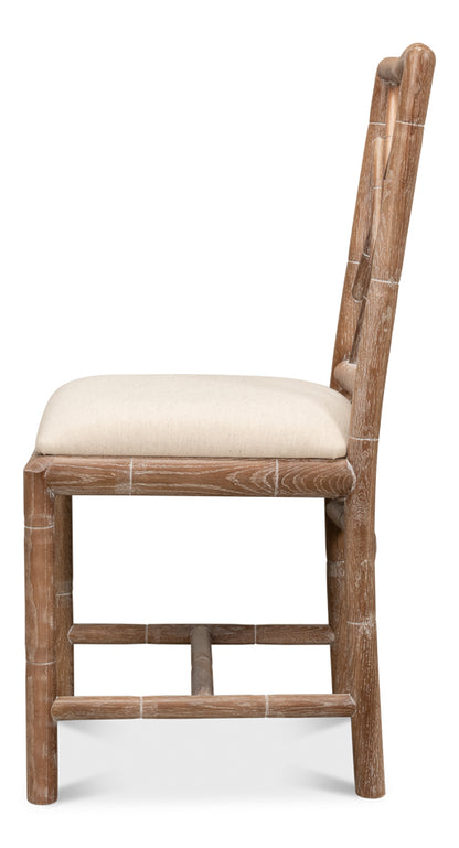 BRIGHTON BAMBOO SIDE CHAIR, BEIGE