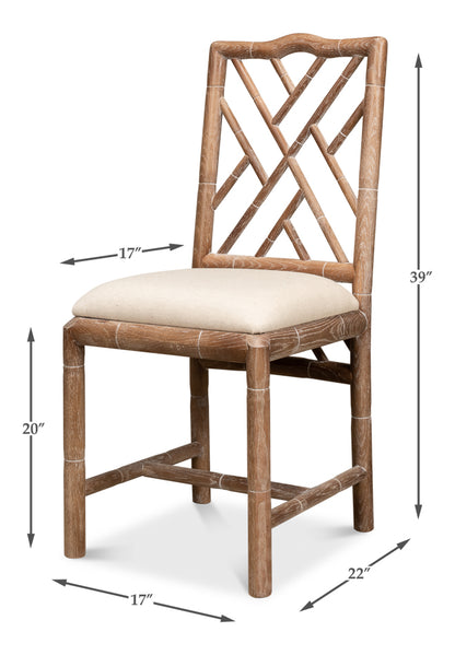 BRIGHTON BAMBOO SIDE CHAIR, BEIGE