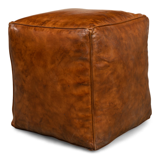 Sunday Afternoon Leather Cube,Natural