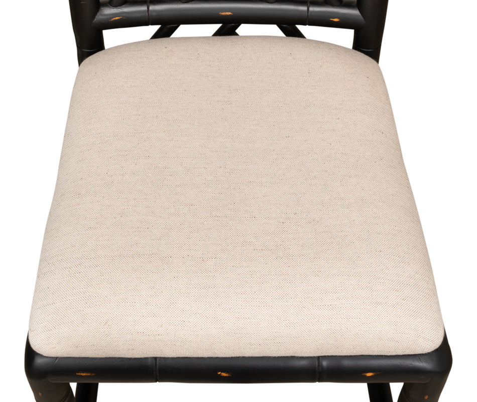 BRIGHTON BAMBOO SIDE CHAIR, BLACK
