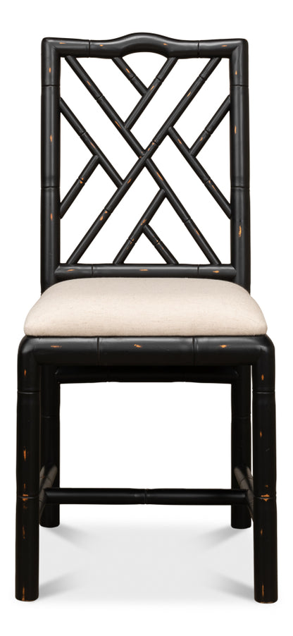 BRIGHTON BAMBOO SIDE CHAIR, BLACK