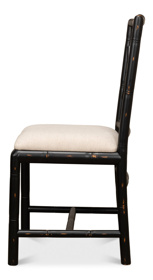 BRIGHTON BAMBOO SIDE CHAIR, BLACK