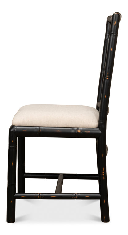 BRIGHTON BAMBOO SIDE CHAIR, BLACK