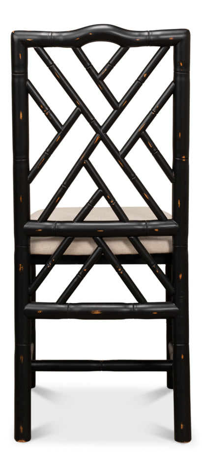BRIGHTON BAMBOO SIDE CHAIR, BLACK