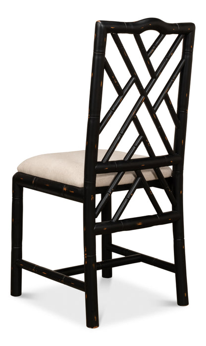 BRIGHTON BAMBOO SIDE CHAIR, BLACK
