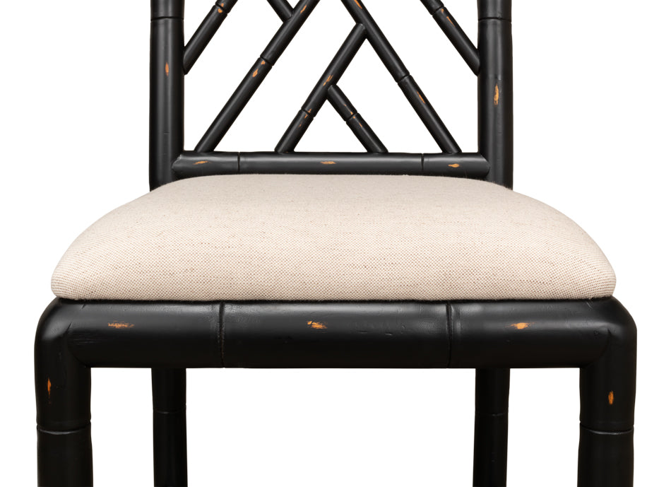 BRIGHTON BAMBOO SIDE CHAIR, BLACK