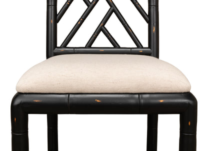 BRIGHTON BAMBOO SIDE CHAIR, BLACK