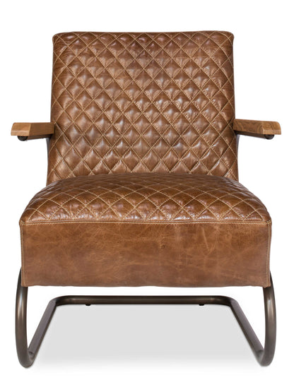BEVERLY HILLS CHAIR, CUBA BROWN LEATHER