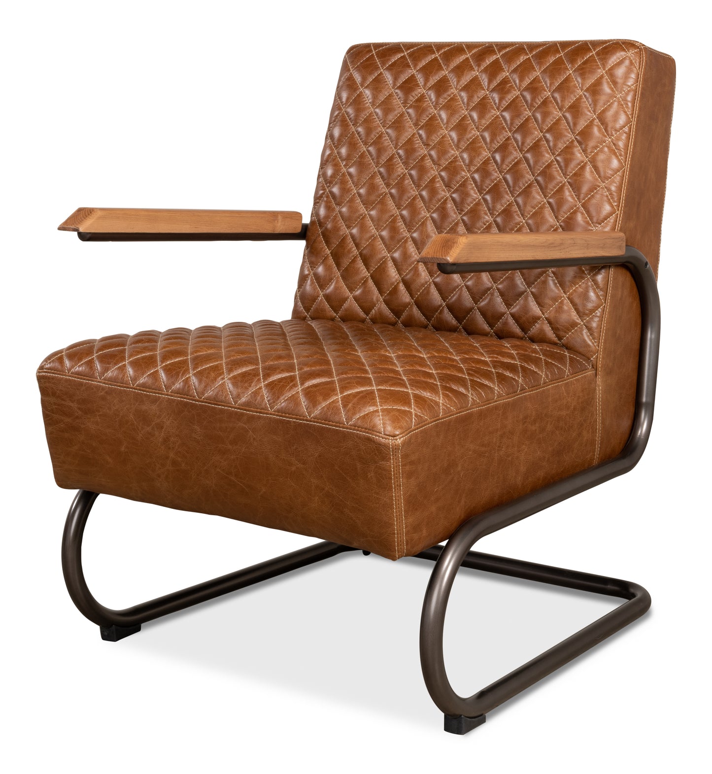 BEVERLY HILLS CHAIR, CUBA BROWN LEATHER
