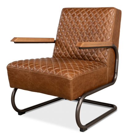 BEVERLY HILLS CHAIR, CUBA BROWN LEATHER