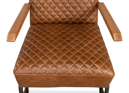 BEVERLY HILLS CHAIR, CUBA BROWN LEATHER