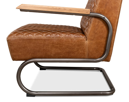 BEVERLY HILLS CHAIR, CUBA BROWN LEATHER