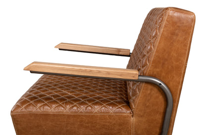 BEVERLY HILLS CHAIR, CUBA BROWN LEATHER