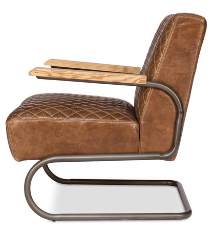 BEVERLY HILLS CHAIR, CUBA BROWN LEATHER