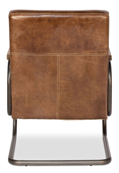 BEVERLY HILLS CHAIR, CUBA BROWN LEATHER