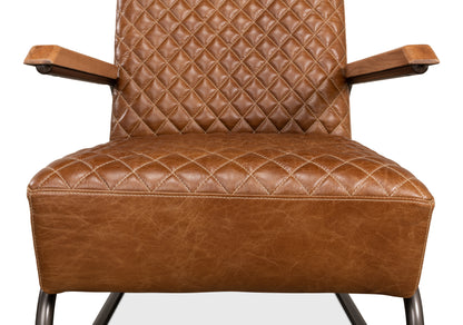 BEVERLY HILLS CHAIR, CUBA BROWN LEATHER
