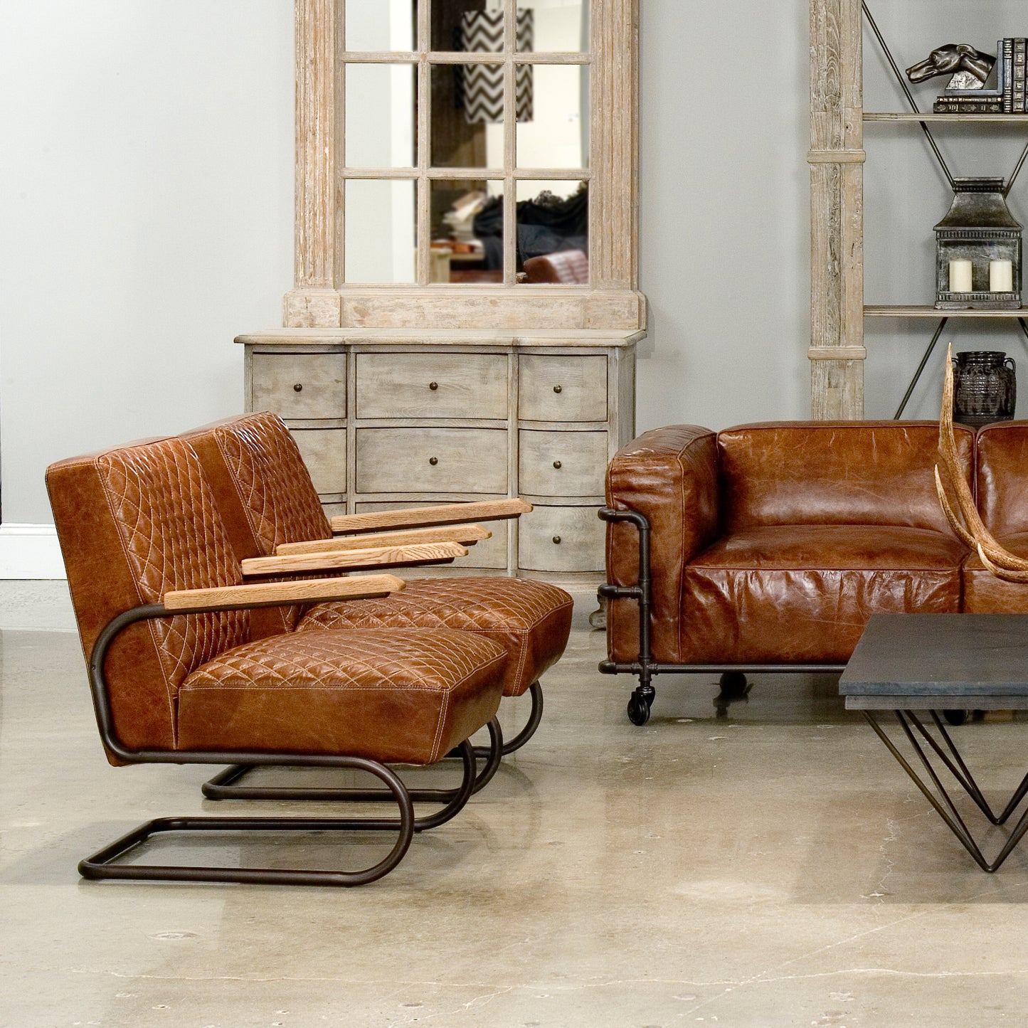 BEVERLY HILLS CHAIR, CUBA BROWN LEATHER