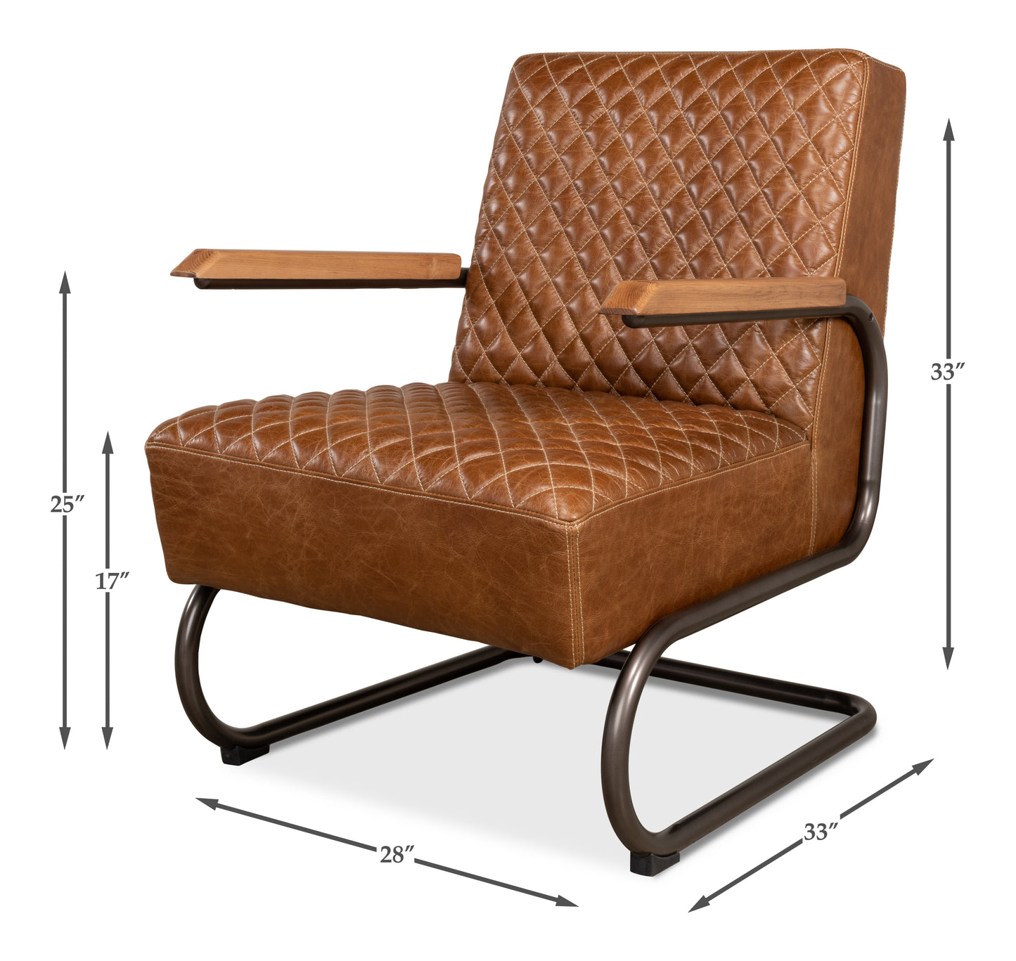 BEVERLY HILLS CHAIR, CUBA BROWN LEATHER