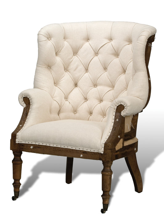 IRISH CHAIR, WHITE LINEN