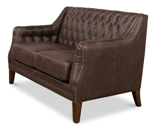 BROOKS LEATHER TUFTED 2 SEAT SOFA