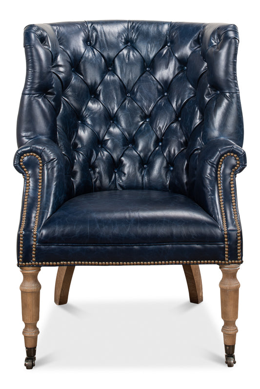 Welsh Blue Leather Chair