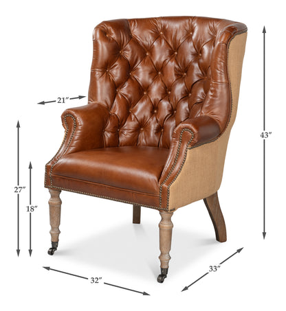 Welsh Leather & Jute Chair