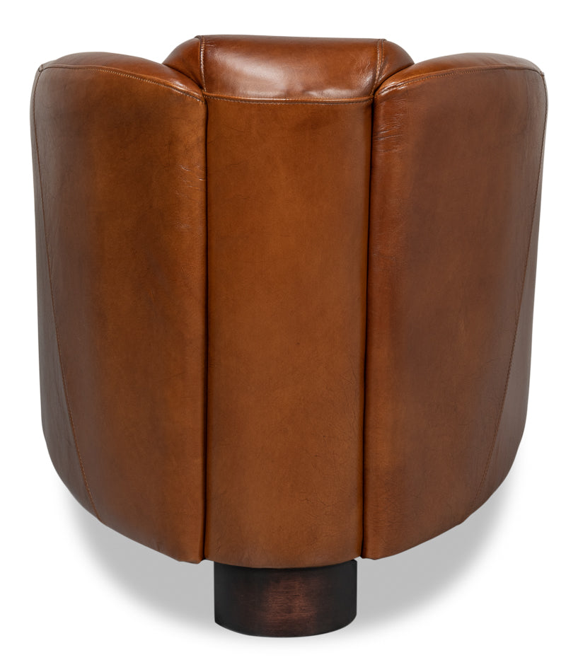 Mandy Cuba Brown Leather Armchair