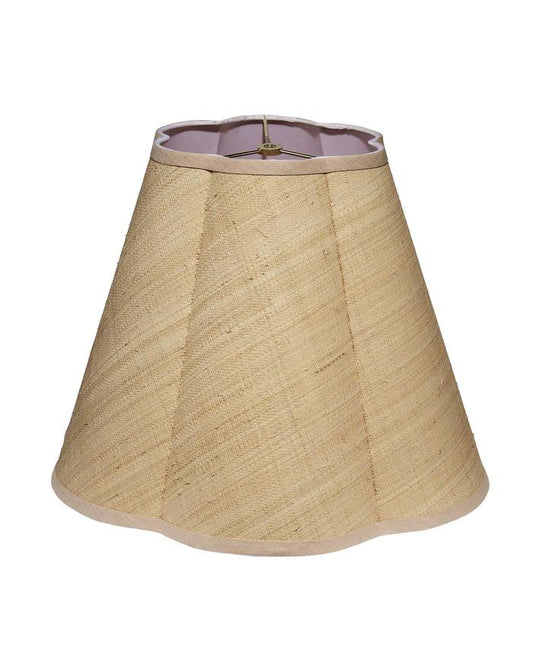 Scalloped Lamp Shade in Raffia, Large