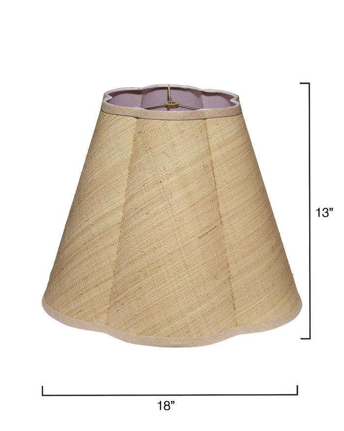 Scalloped Lamp Shade in Raffia, Large