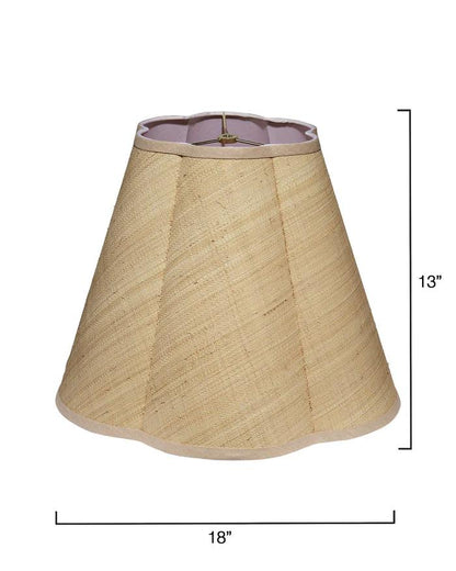 Scalloped Lamp Shade in Raffia, Large
