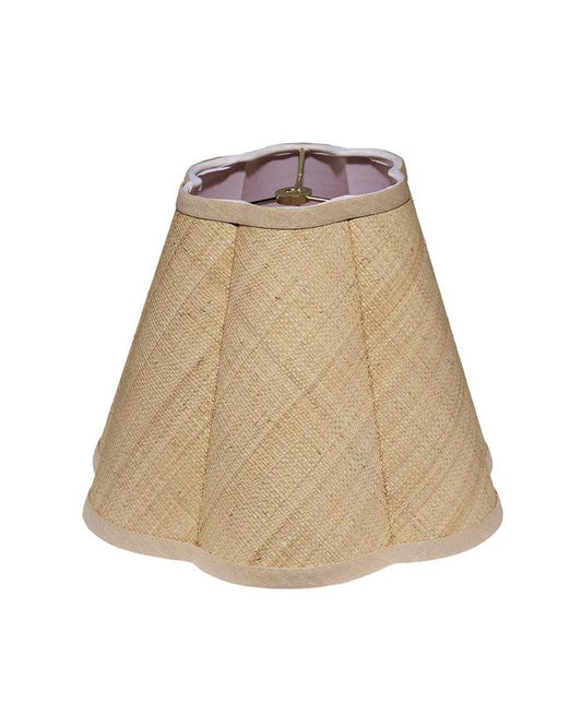 Scalloped Lamp Shade in Raffia, Small